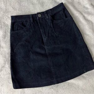 Brandy Melville Navy Blue Corduroy A-Line Mini Skirt